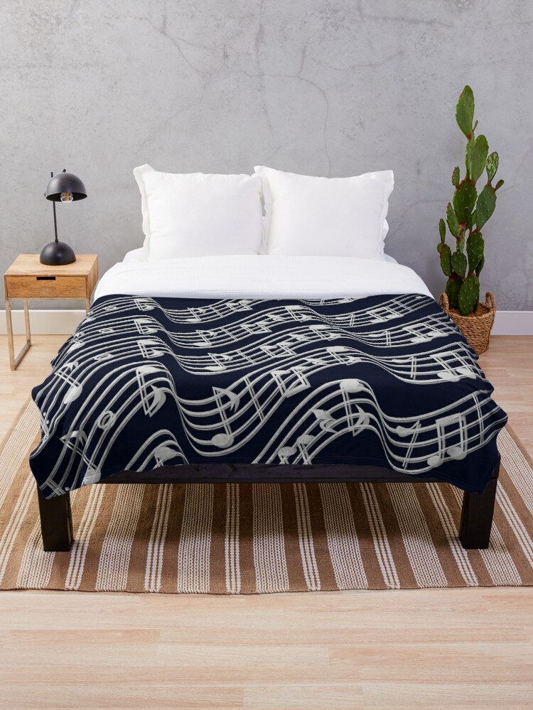 musical blues throw blanket